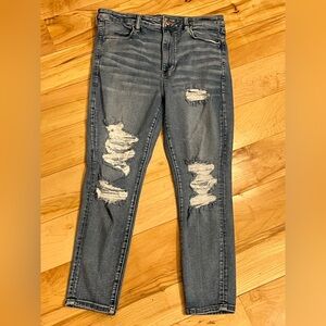 Size 14 petite- American Eagle highest rise jeggings/ distressing
